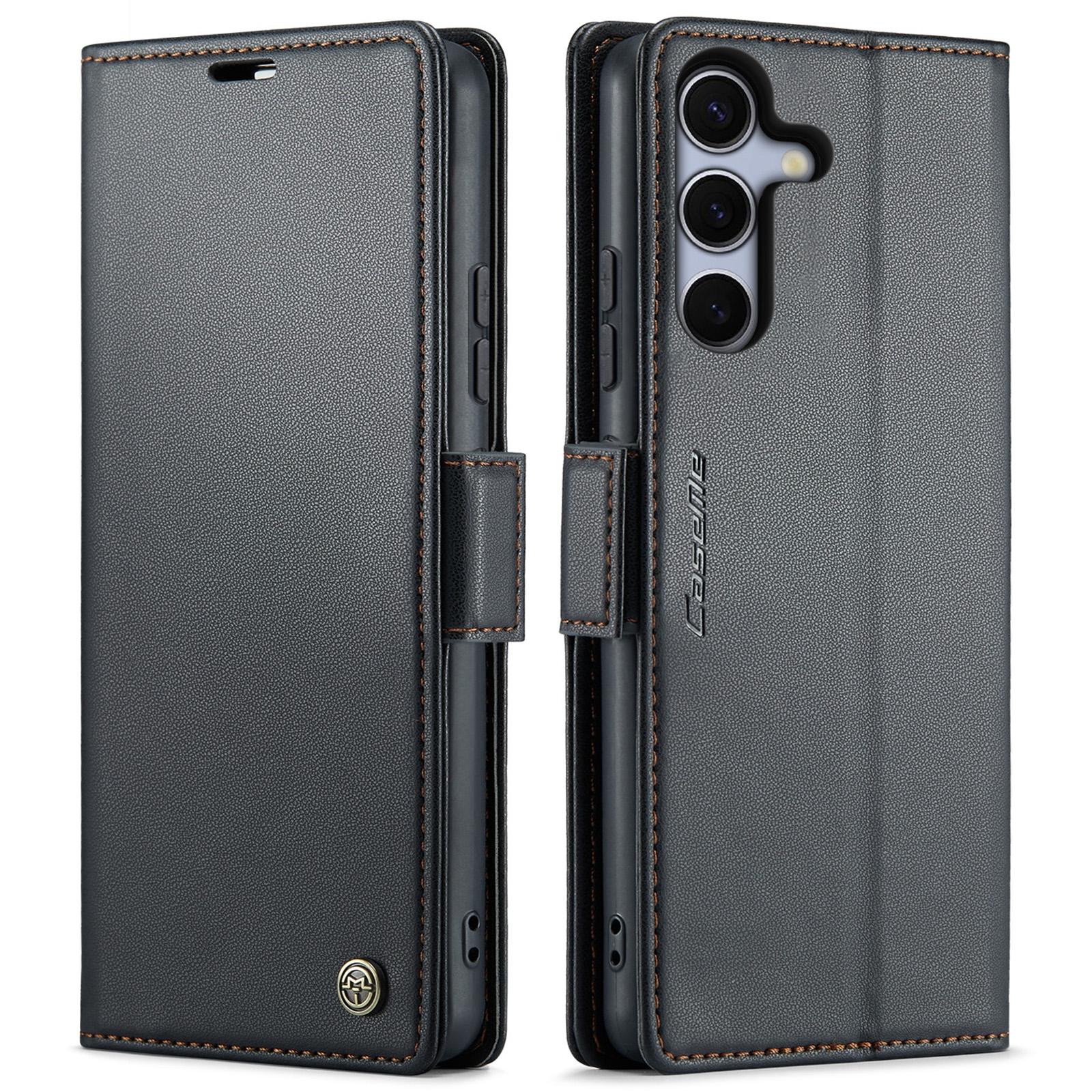 For Samsung Galaxy S25 Ultra 5G CaseMe 023 Butterfly Buckle Litchi Texture RFID Anti-theft Leather Phone CaseBlack