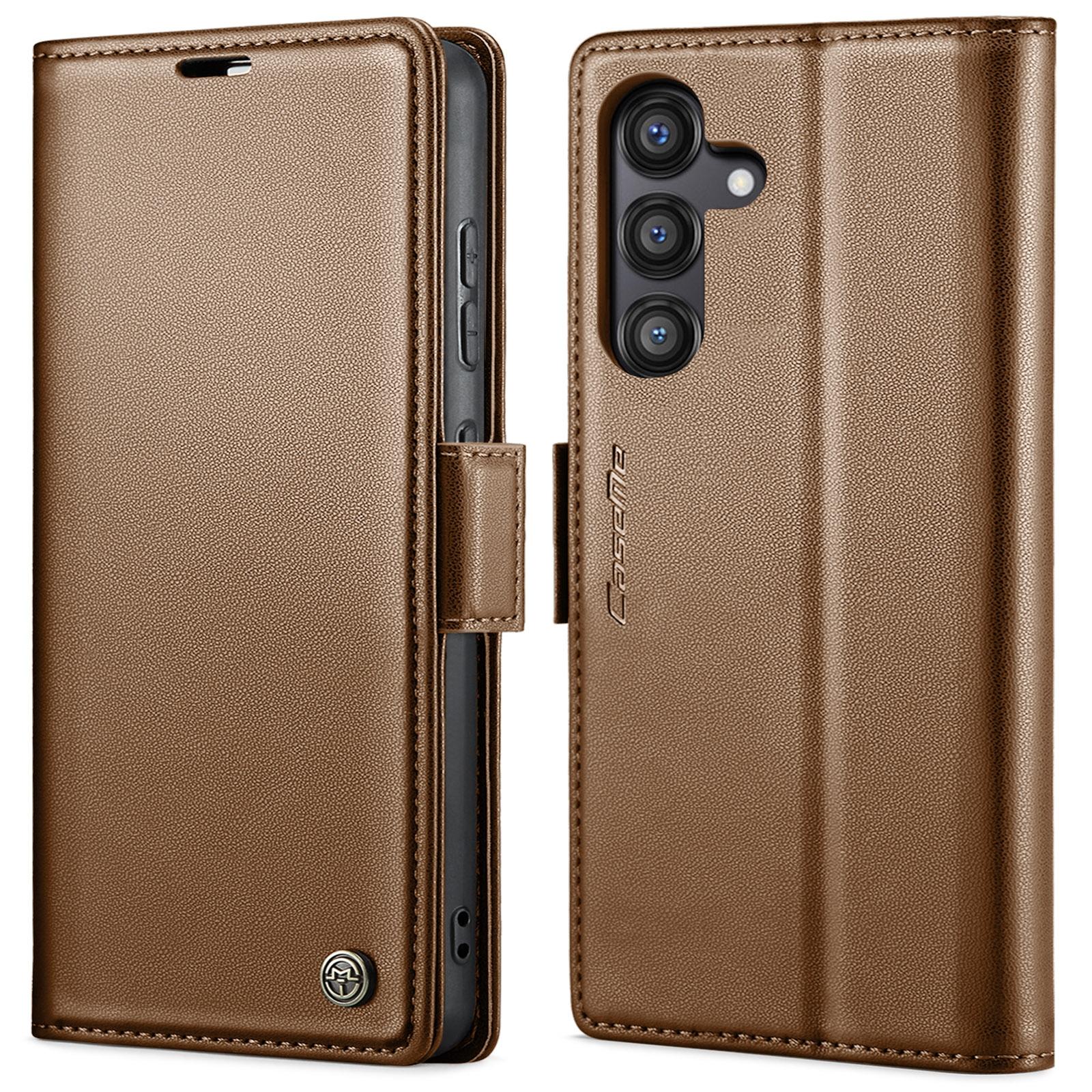 For Samsung Galaxy S25 Ultra 5G CaseMe 023 Butterfly Buckle Litchi Texture RFID Anti-theft Leather Phone CaseBlack