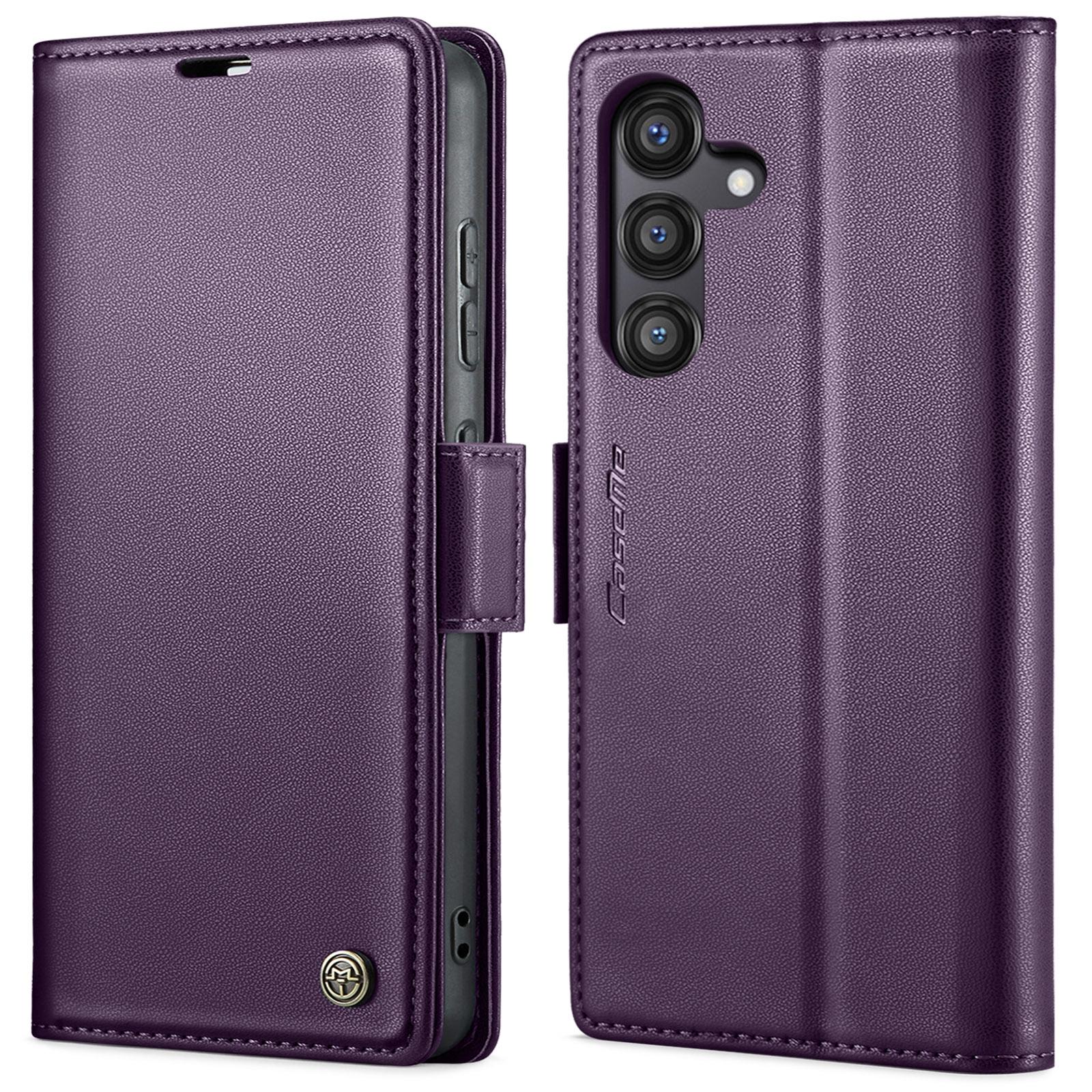 For Samsung Galaxy S25 Ultra 5G CaseMe 023 Butterfly Buckle Litchi Texture RFID Anti-theft Leather Phone CaseBlack