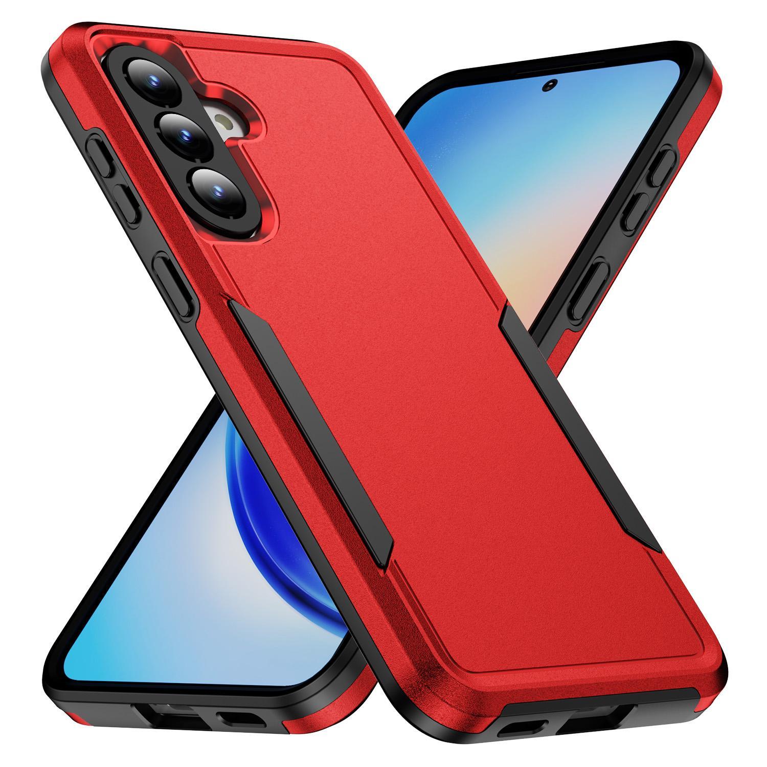 For Samsung Galaxy A57 5G Pioneer Armor Heavy Duty PC Hybrid TPU Phone CaseWhite+Pink