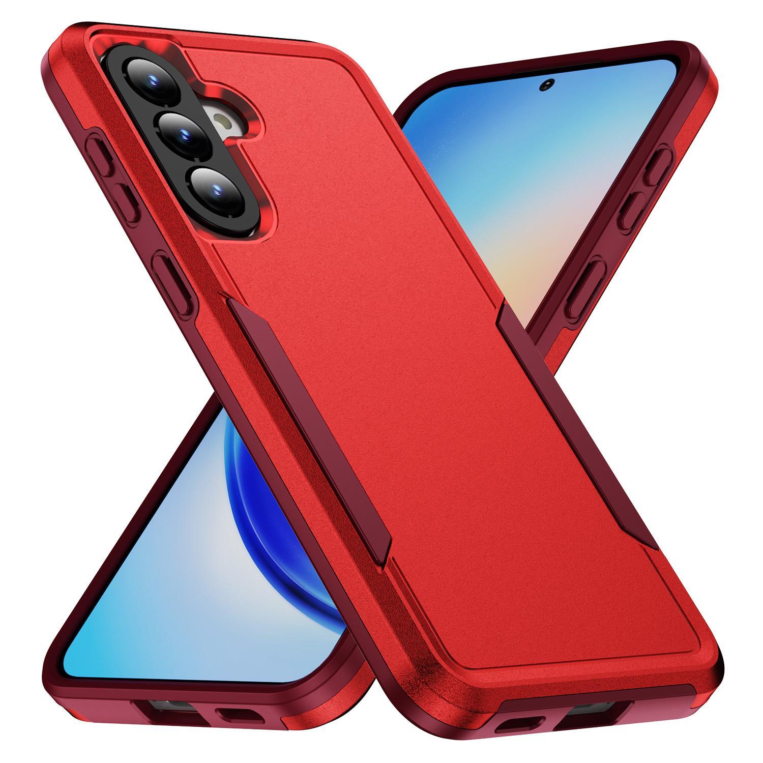 For Samsung Galaxy A57 5G Pioneer Armor Heavy Duty PC Hybrid TPU Phone CaseWhite+Pink