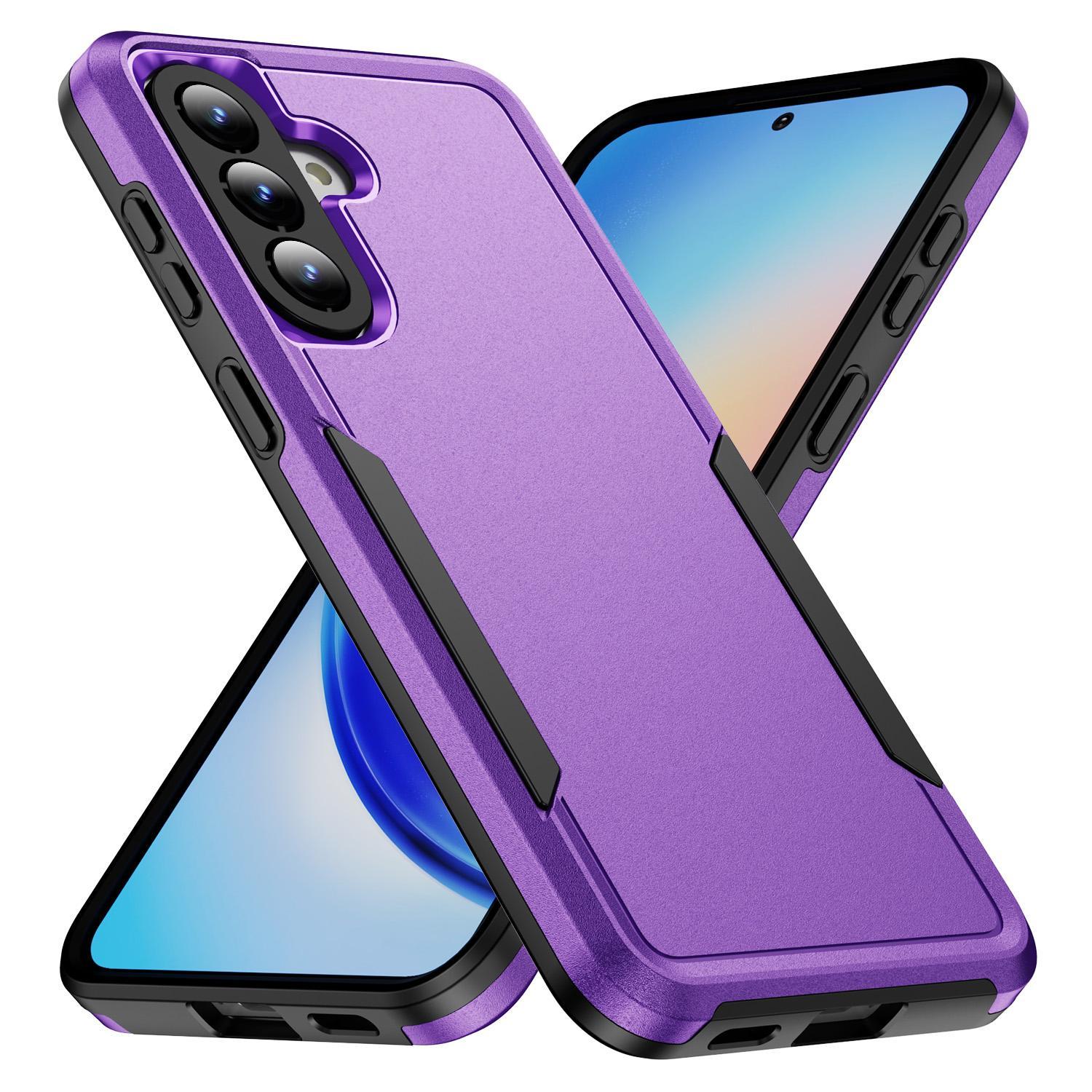 For Samsung Galaxy A57 5G Pioneer Armor Heavy Duty PC Hybrid TPU Phone CaseWhite+Pink