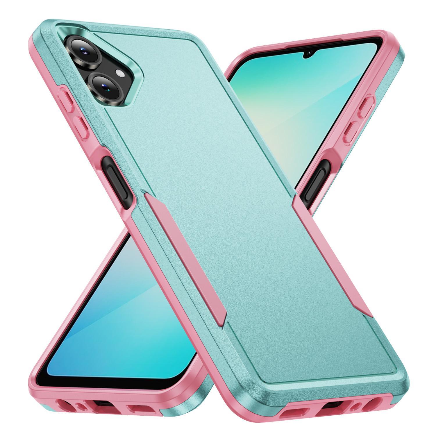 For Samsung Galaxy A57 5G Pioneer Armor Heavy Duty PC Hybrid TPU Phone CaseWhite+Pink