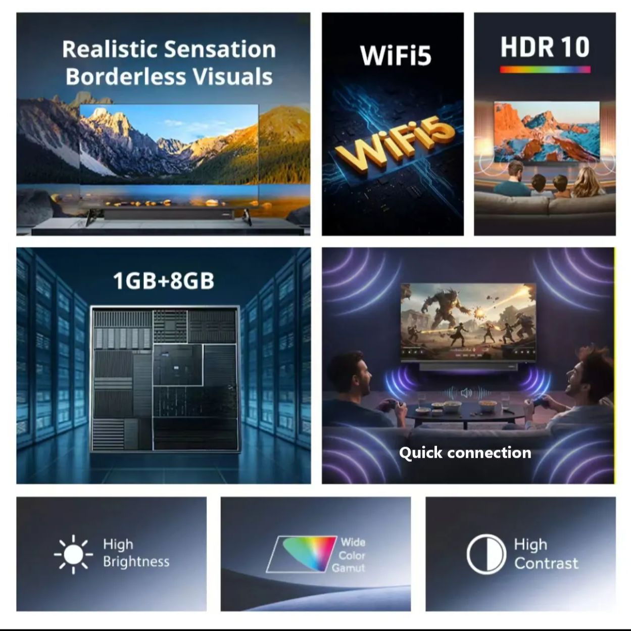 KONKA 32" Smart TV Tizen OS Powered By SAMSUNG Built-in 30W Soundbar HDR10 V-Max Display Theater Audio Dynamic Sound 1Y Warranty