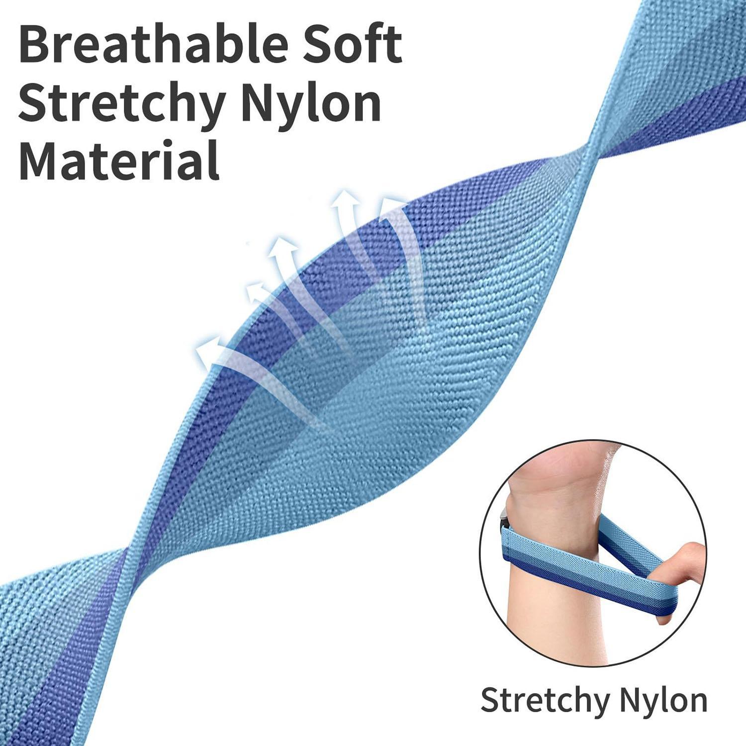 For Samsung Galaxy Watch FE 7 6 5 4 Press Button Twill Plastic Magnetic Buckle Nylon Watch Band 3