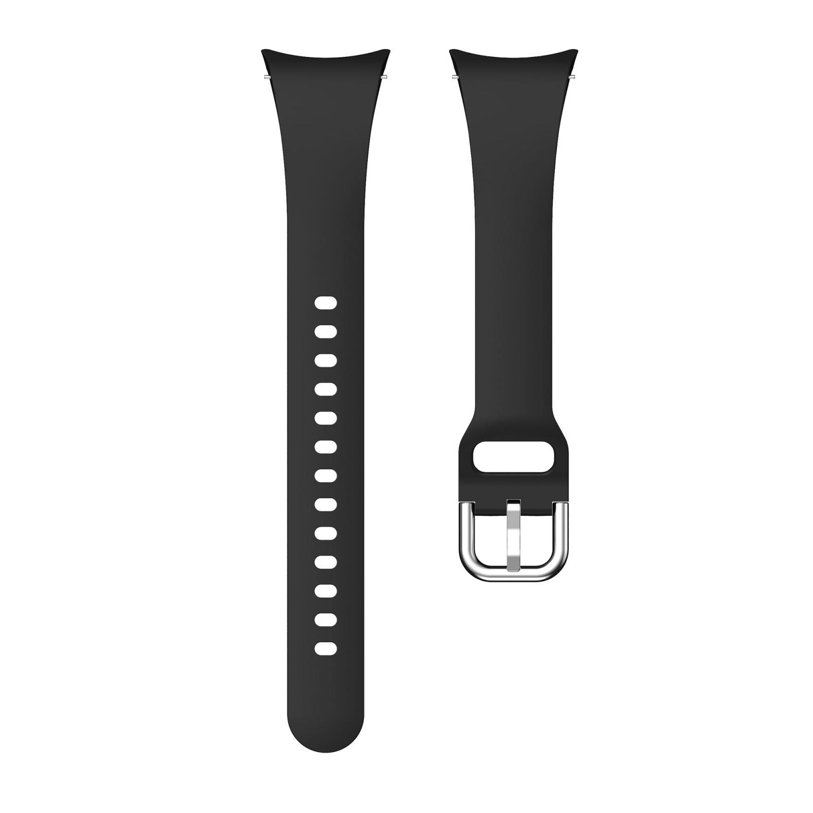 For Samsung Galaxy Watch FE - 7 - 6 - 5 - 4 Slim Silicone Watch Band(Black)