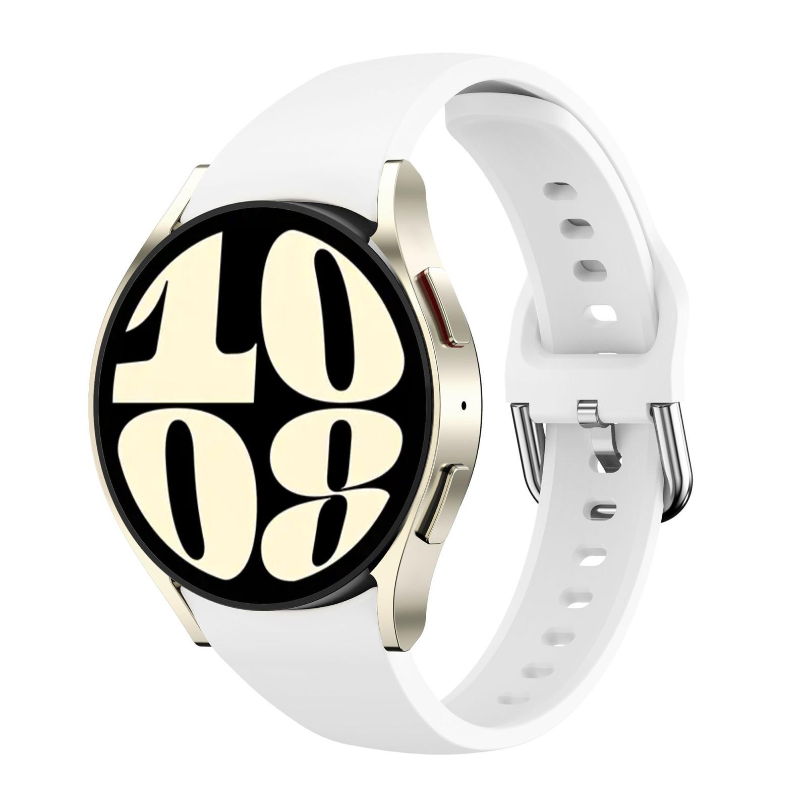 For Samsung Galaxy Watch FE - 7 - 6 - 5 - 4 Slim Silicone Watch Band(Black)