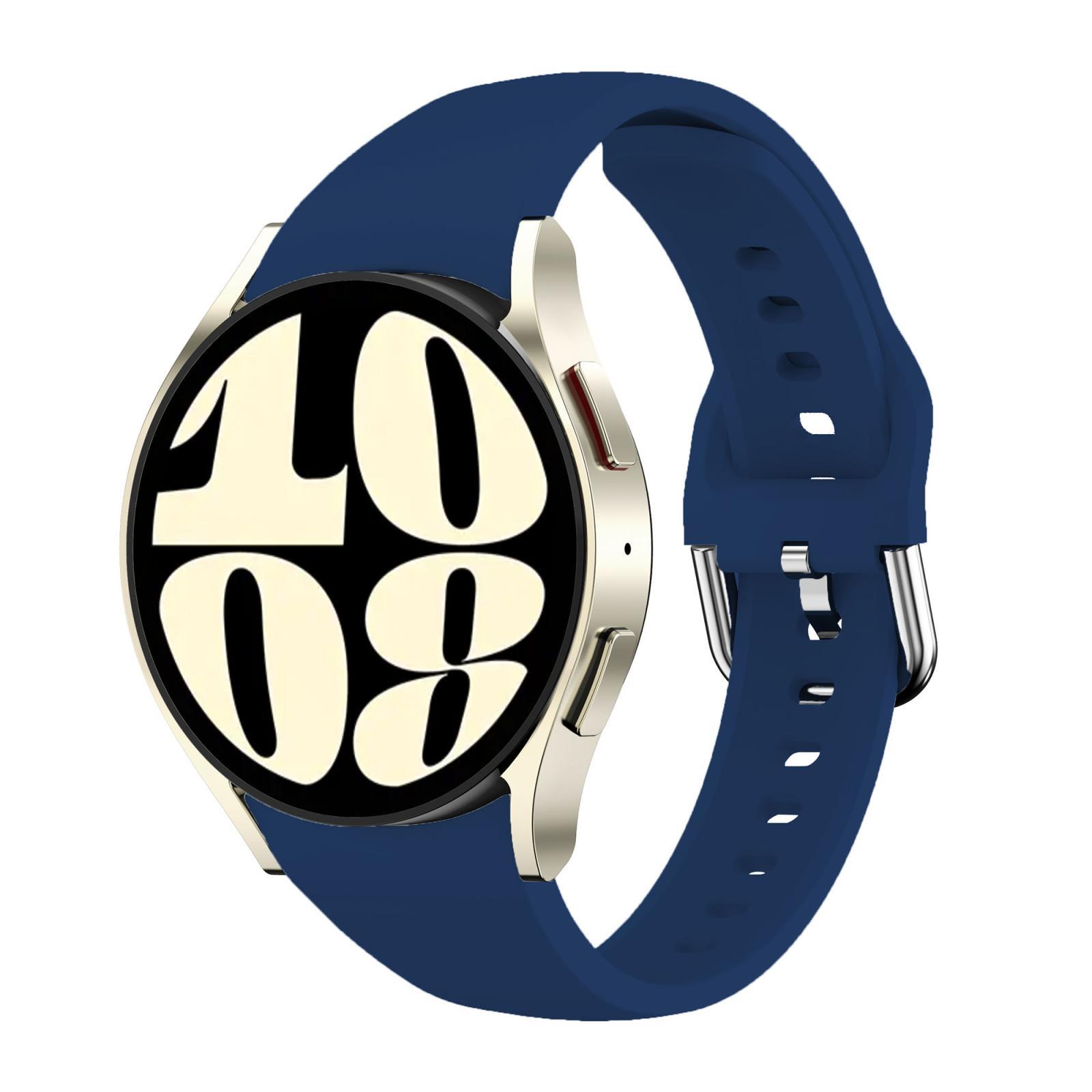 For Samsung Galaxy Watch FE - 7 - 6 - 5 - 4 Slim Silicone Watch Band(Black)