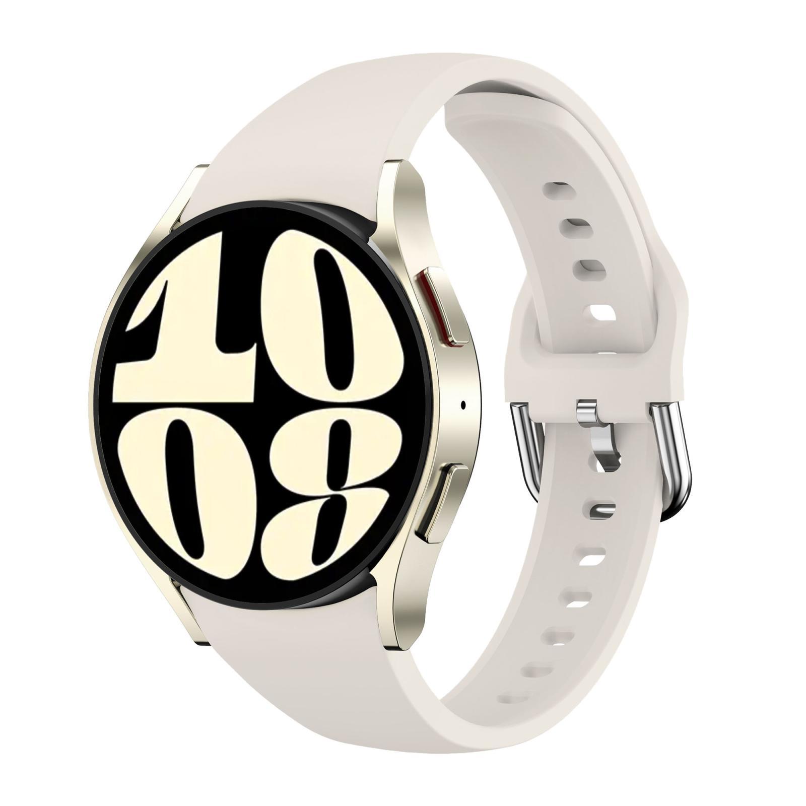 For Samsung Galaxy Watch FE - 7 - 6 - 5 - 4 Slim Silicone Watch Band(Black)