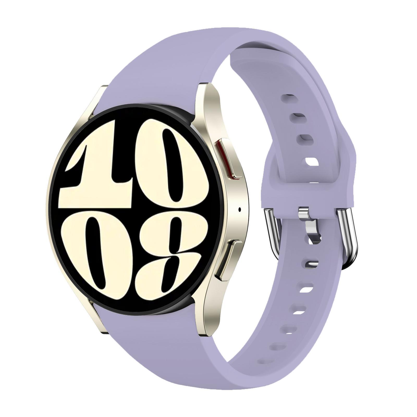 For Samsung Galaxy Watch FE - 7 - 6 - 5 - 4 Slim Silicone Watch Band(Black)