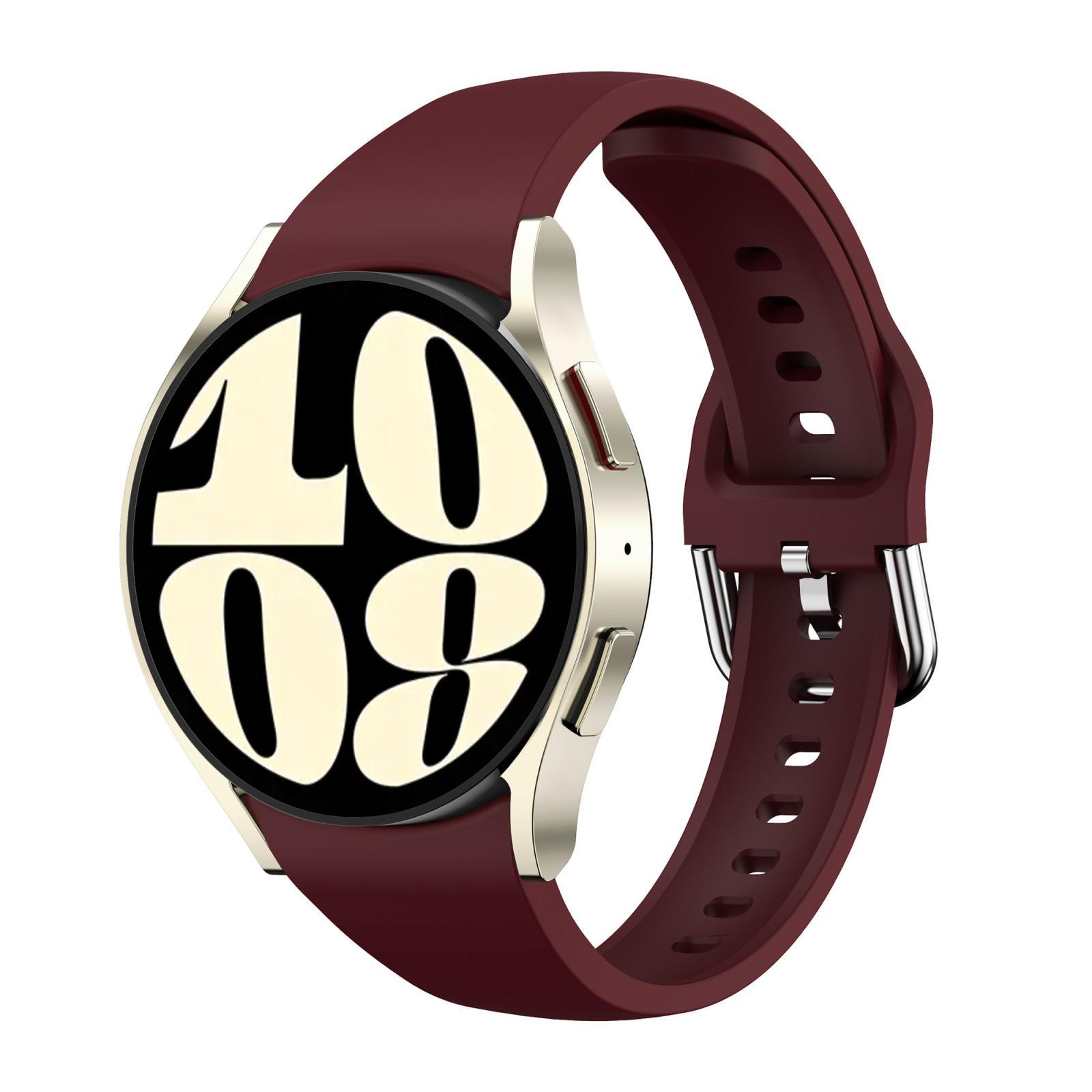 For Samsung Galaxy Watch FE - 7 - 6 - 5 - 4 Slim Silicone Watch Band(Black)