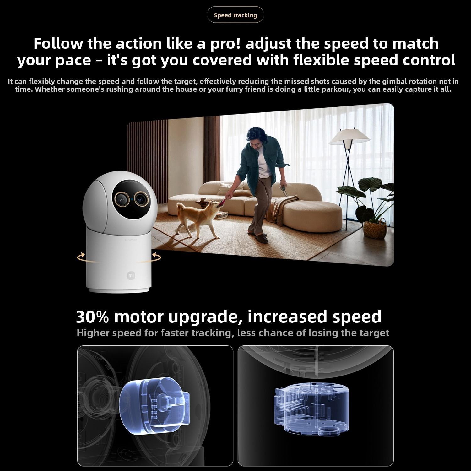 Original Xiaomi Mijia Smart Camera 4 9X Zoom Edition Baby Pet AI Facial Recognition Gesture Call Two-way Voice Camera For Mi Home APP, Plug:US Plug(White)