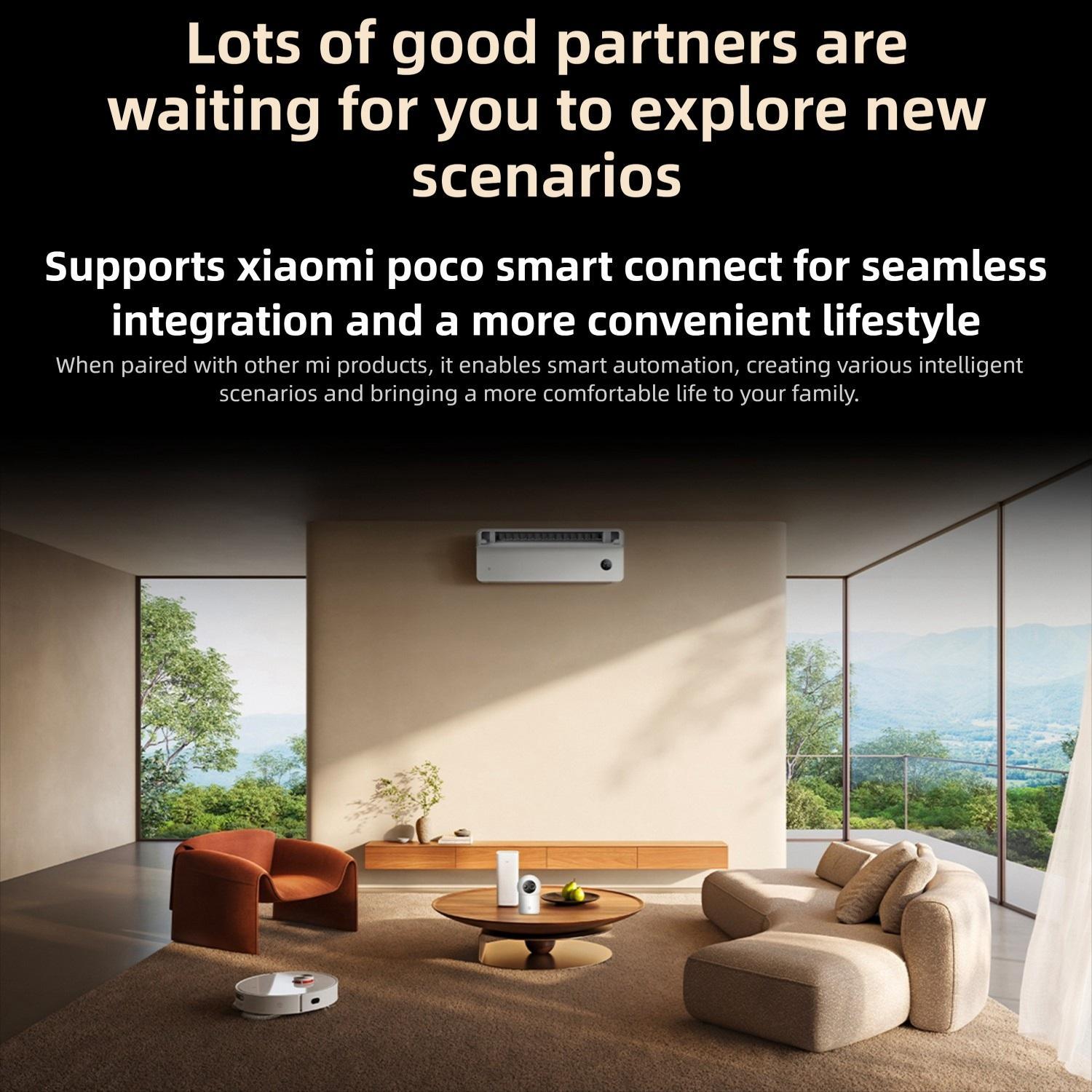 Original Xiaomi Mijia Smart Camera 4 9X Zoom Edition Baby Pet AI Facial Recognition Gesture Call Two-way Voice Camera For Mi Home APP, Plug:US Plug(White)