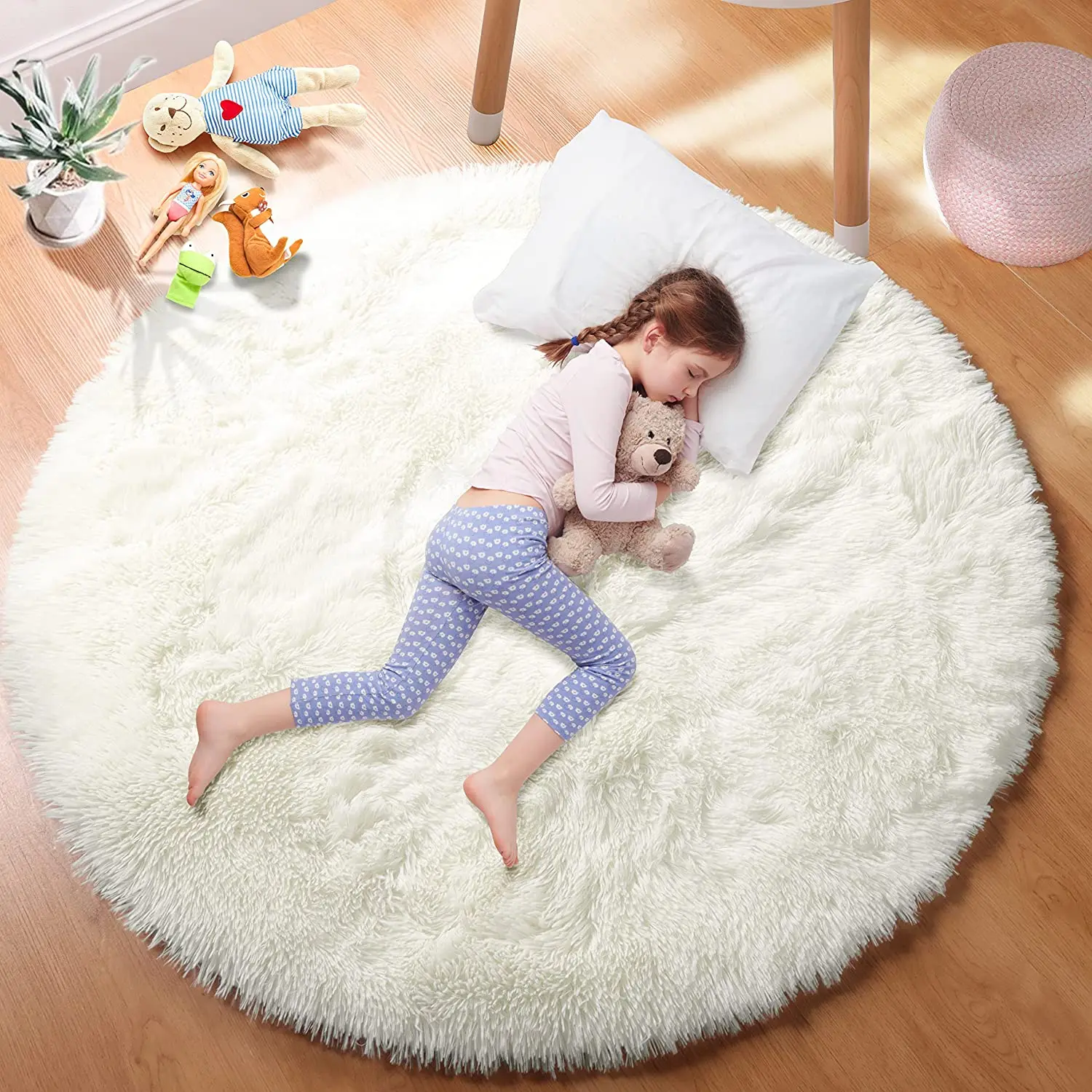 super soft plush round rug mat fluffy white carpets for living room home decor bedroom kid room decoration salon thick pile rug