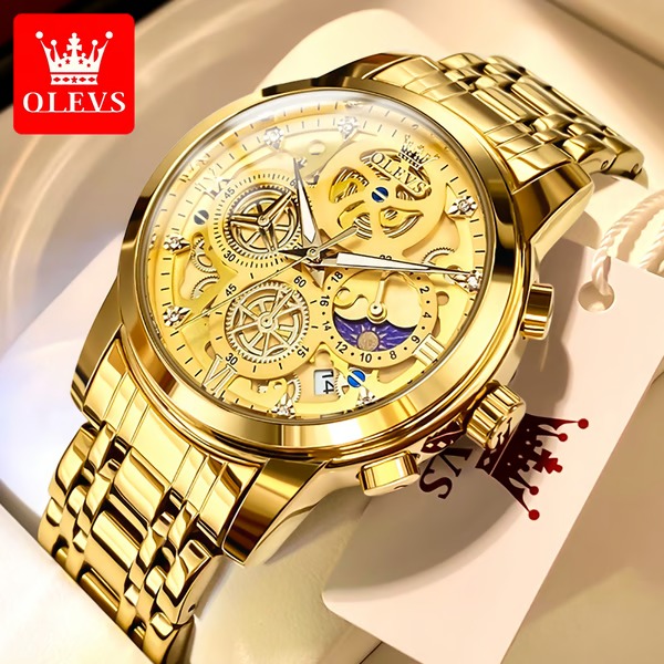 luxury men steel quartz wrist watches
